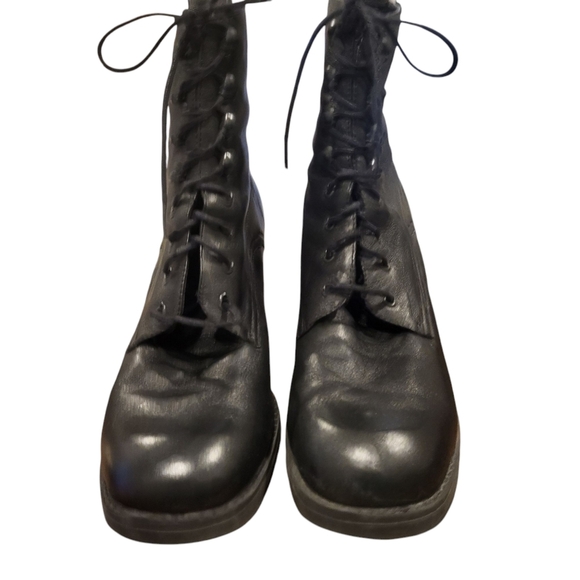 Mister Shoes Marco Black Leather Lace Up Steampunk Style Boots Size 9 - Picture 2 of 9